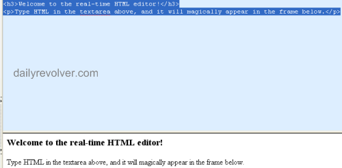 Real Time HTML Editor