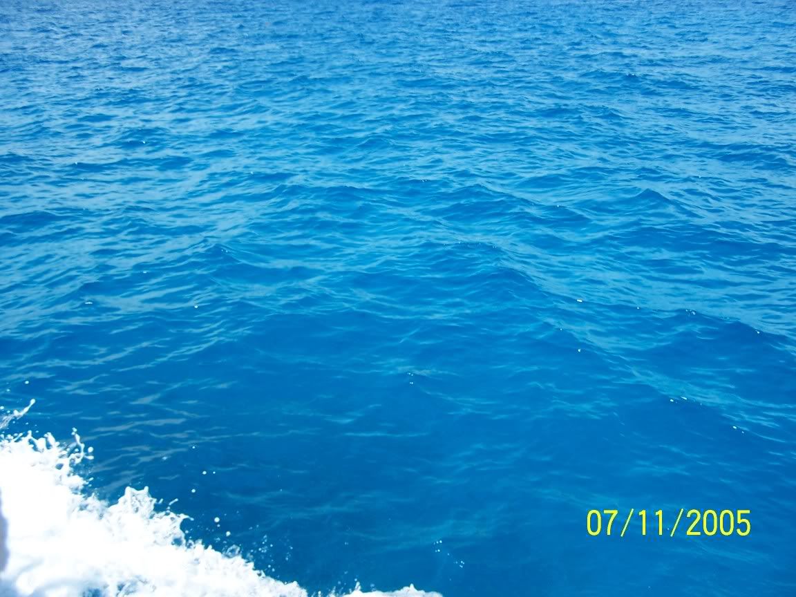 The beautiful blue water of the Carribean