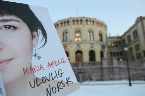 Maria Amilie's book cover contrasts Norway's Parliament building Maria Amilie's book cover contrasts Norway's Parliament building
