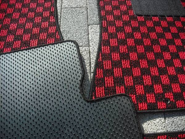 Tailored S15 Specific Jdm Checkered Mats Black Red