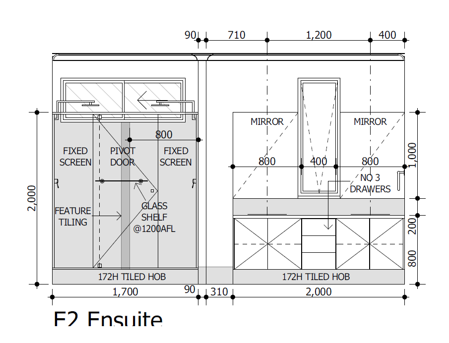 Uneven Ensuite Cabinetry