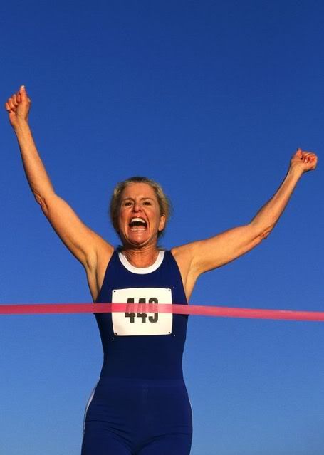 Women Runner at the Goal Line