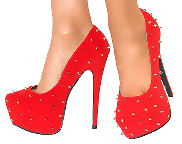 red heels with studs