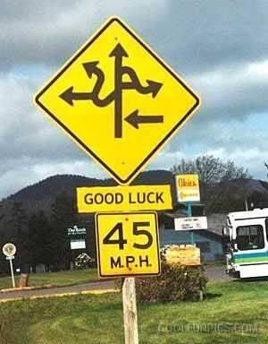 Good Luck road sign