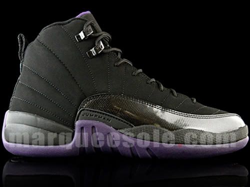 purple and black 12s outfit