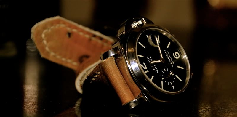 Baseball Glove strap on my Panerai Teamspeed