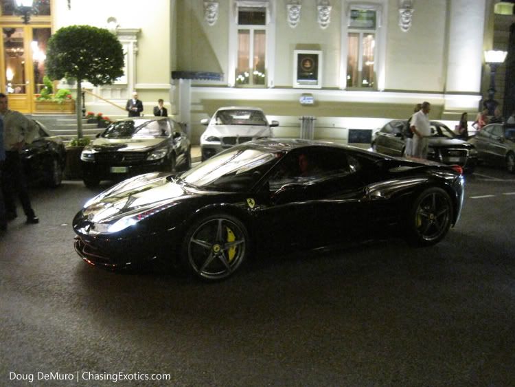 black Ferrari 458 Italia plates unknown