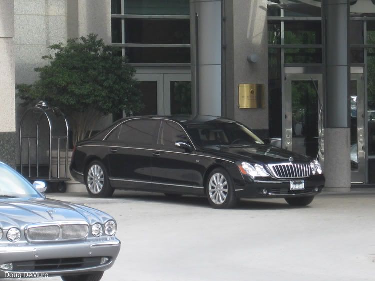 black Maybach 62S on New York plates at Intercontinental valet.