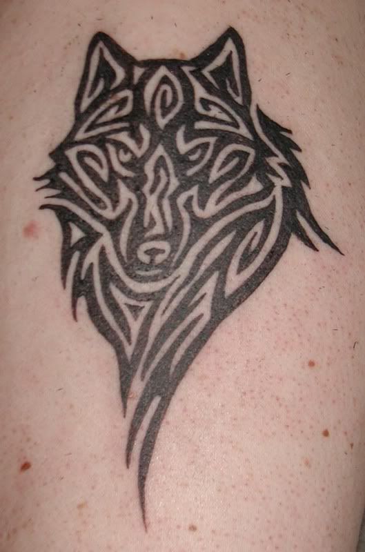 Tribal Wolf Tattoo [Black Ink]. Posted by tattoo design at 5:16 PM