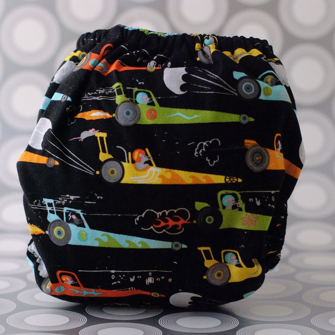 AIO Cloth Diaper, Rat Race, Medium Touchtape