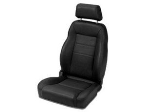 Bestop/® 39429-01 TrailMax II Classic Black Crush Low Back All-Vinyl Single Jeep Seat for 76-06 Jeep CJ and Wrangler