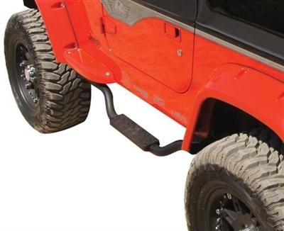 RAMPAGE PRODUCTS 26625 Textured Black Slimline 2 Drop Step Side Bars for 1997-2006 Jeep Wrangler TJ