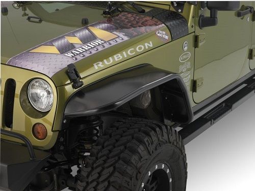 Warrior Front Pair Tube Flares 7 5 Wide Smooth Black Steel 07 17