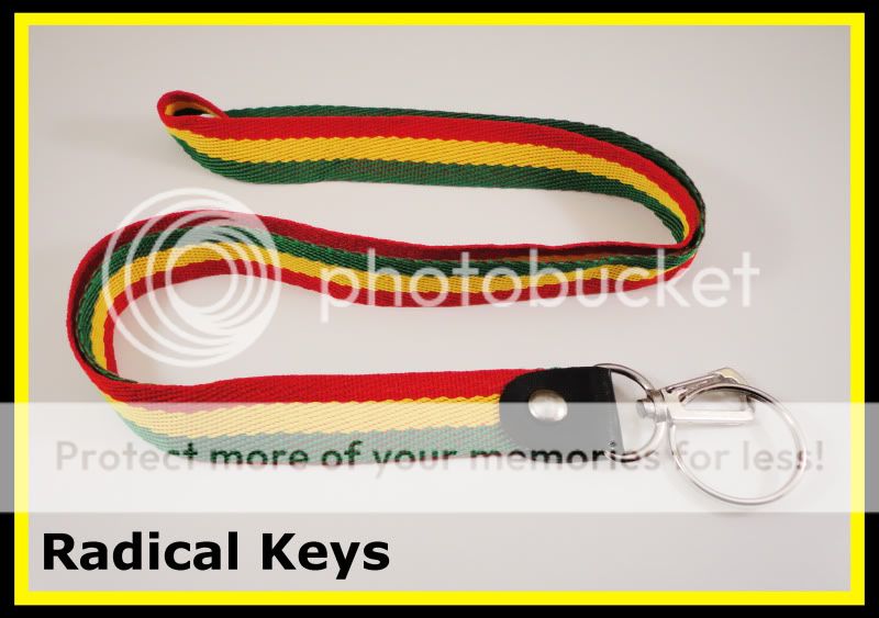 Reggae Lanyard Keychain Rasta Key Chain Marley Style Jamaican Jamaica 