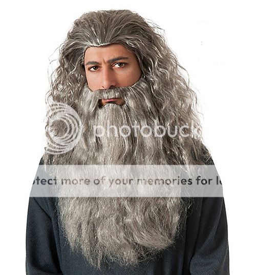 GANDALF DELUXE Wig Beard set the HOBBIT LOTR Wizard costume old man