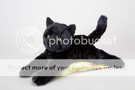 black stuffed cat toy