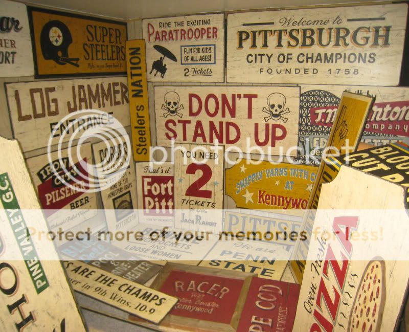   Steelers football throwback 70s art rooney wood bar restaurant sign